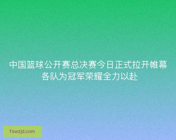 中国篮球公开赛总决赛今日正式拉开帷幕 各队为冠军荣耀全力以赴