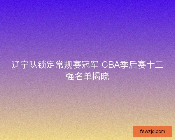辽宁队锁定常规赛冠军 CBA季后赛十二强名单揭晓