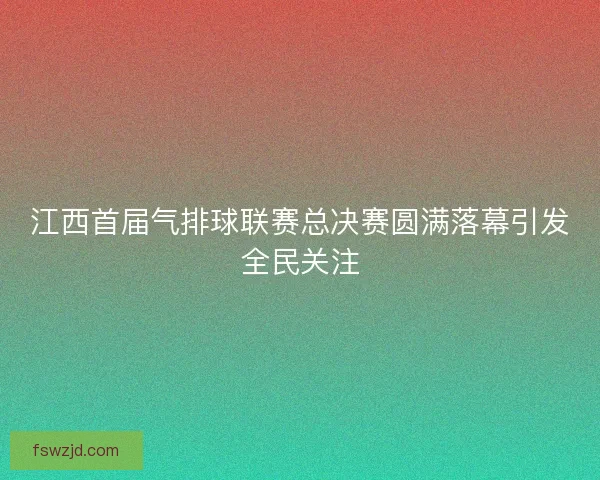 江西首届气排球联赛总决赛圆满落幕引发全民关注